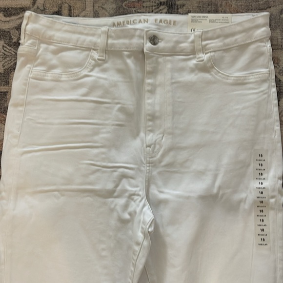 AE Ne(x)t Level Highest Rise Jegging Crop Raw Hem white jeans size 18 NWT - Picture 4 of 8